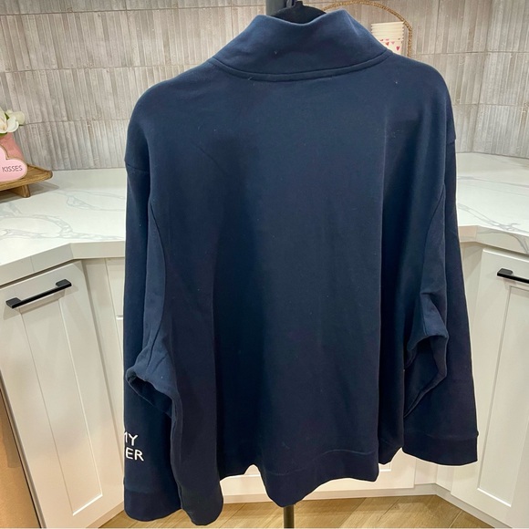 NWT Tommy Hilfiger Women’s Navy Quarter-Zip Sweatshirt with Kanga Pocket - 3X - Picture 5 of 8